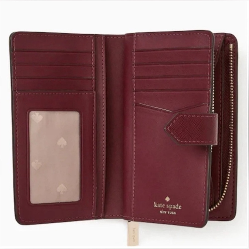 NWT Kate Spade Staci Medium Compartment Bifold Saffiano Leather Wallet - Picture 2 of 5